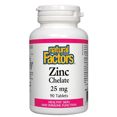 螯合鋅錠 25毫克 90锭 Natural Factors Zinc Chelate 25mg 90 Tabs